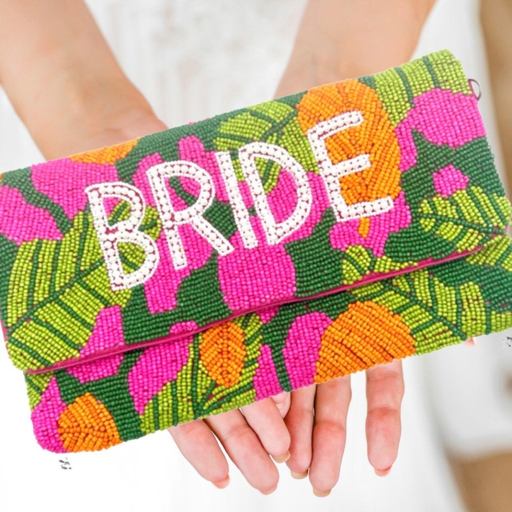 Bride Beaded Crossbody Clutch